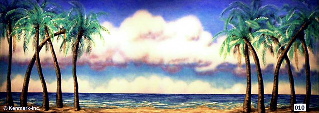 Beach Scene with Palm Trees