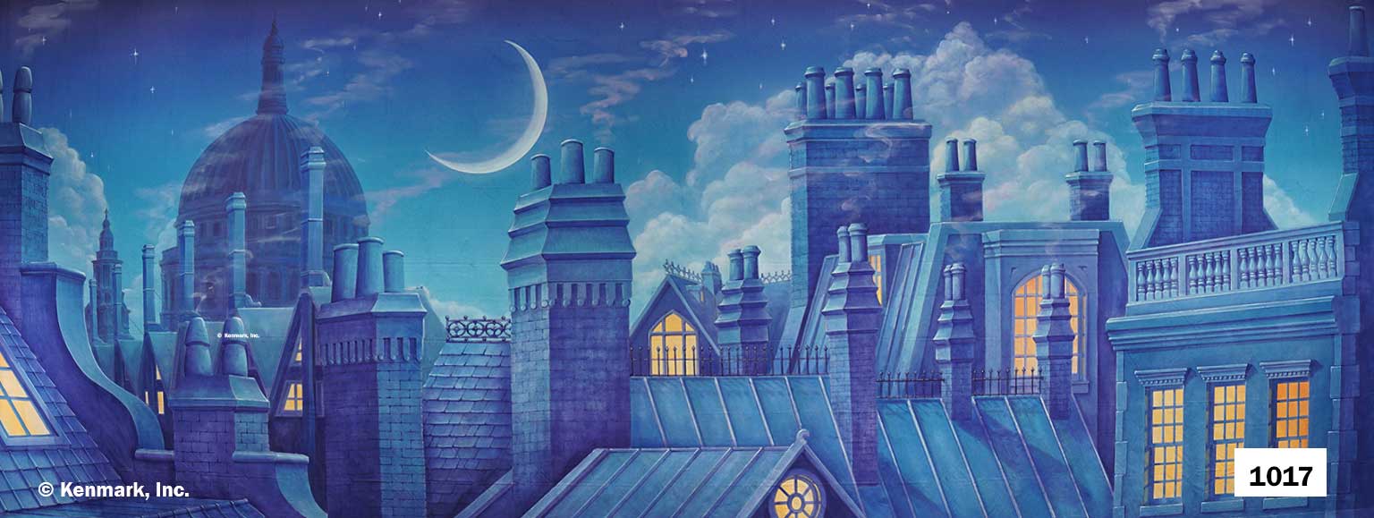 Rooftops with Moon