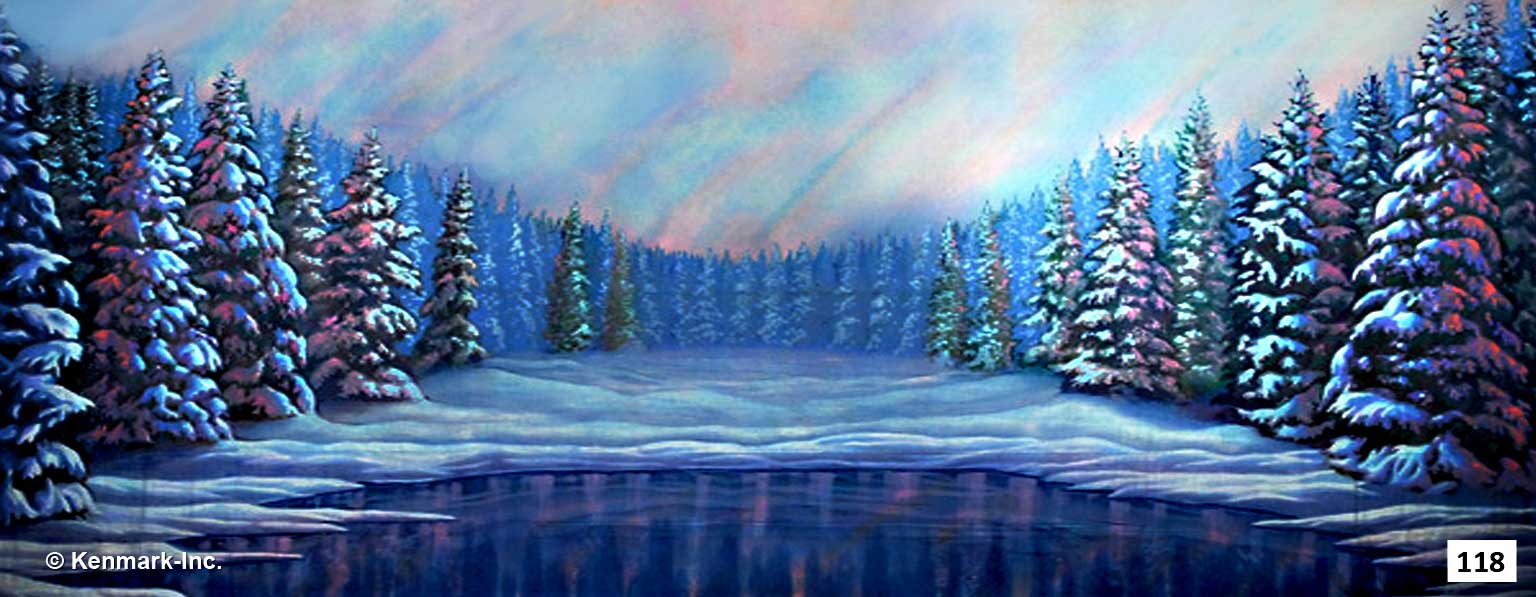 Snow Forest with Pond