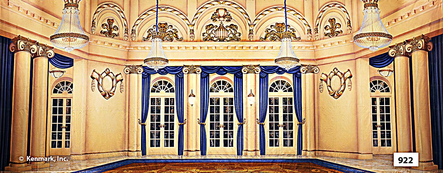 Ballroom Blue Drapes