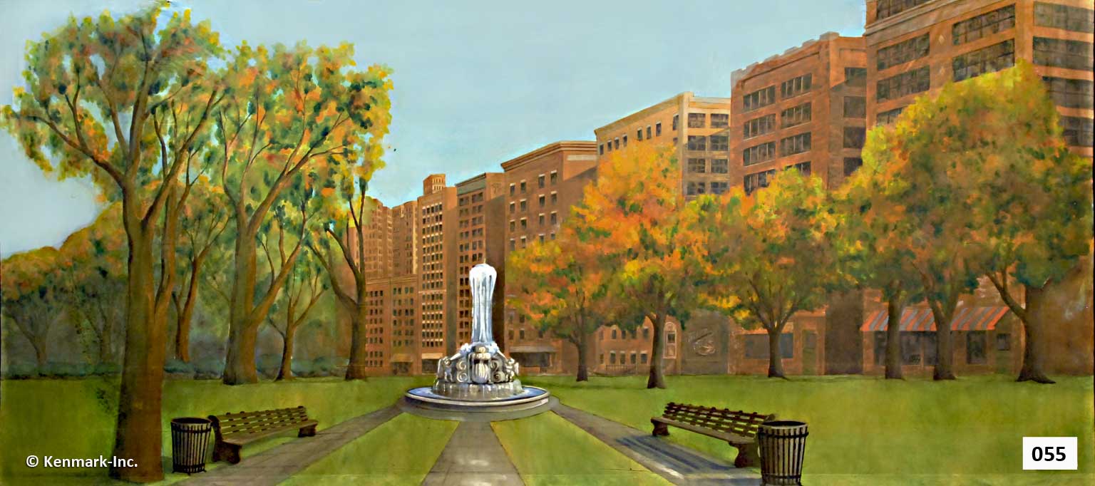 92 City Park with Buildings