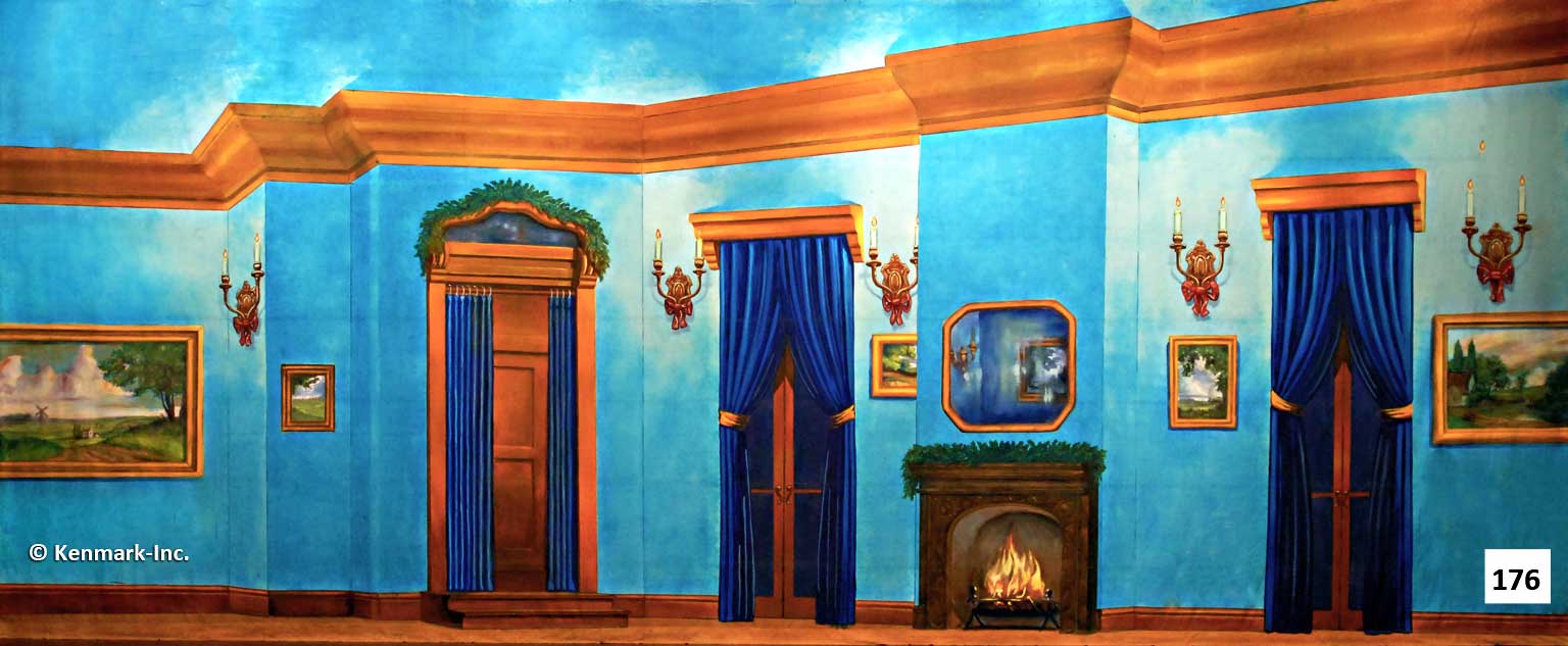 D176 Blue Victorian Living Room