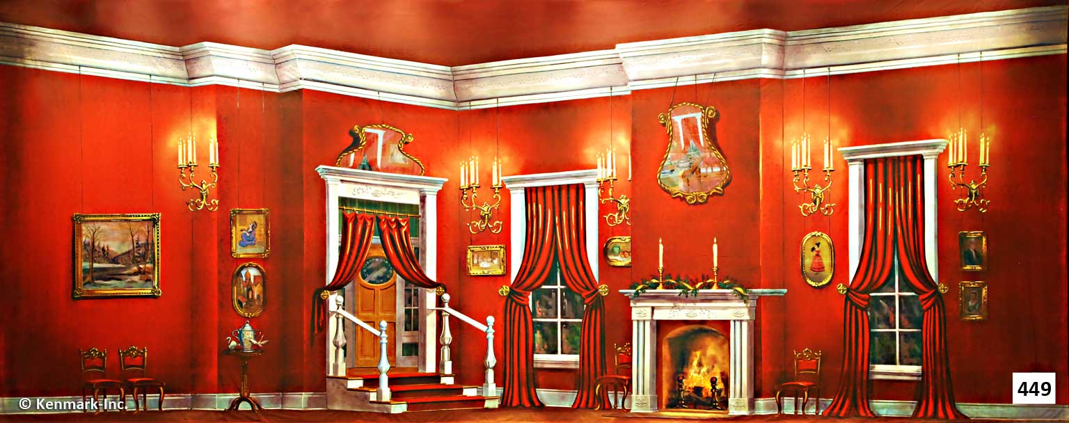 D449 Red Victorian Living Room